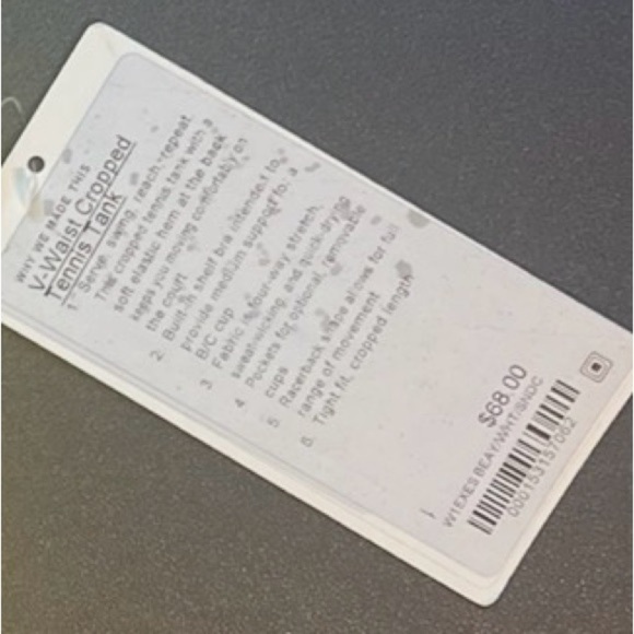 Lululemon Wunder Train Cropped Tank – Size 2 - Picture 3 of 3